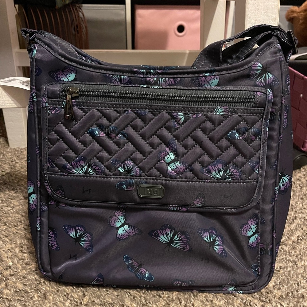NWT Lug Hopscotch Crossbody Bag Butterfly Gray